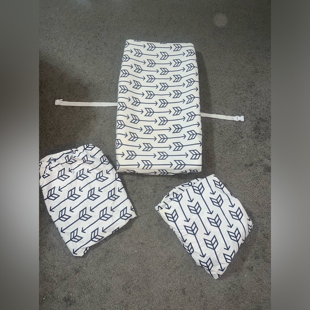 Infant/ Baby Nursery set! Boys 3 piece set: changing pad sheet, 2 mattress sheet